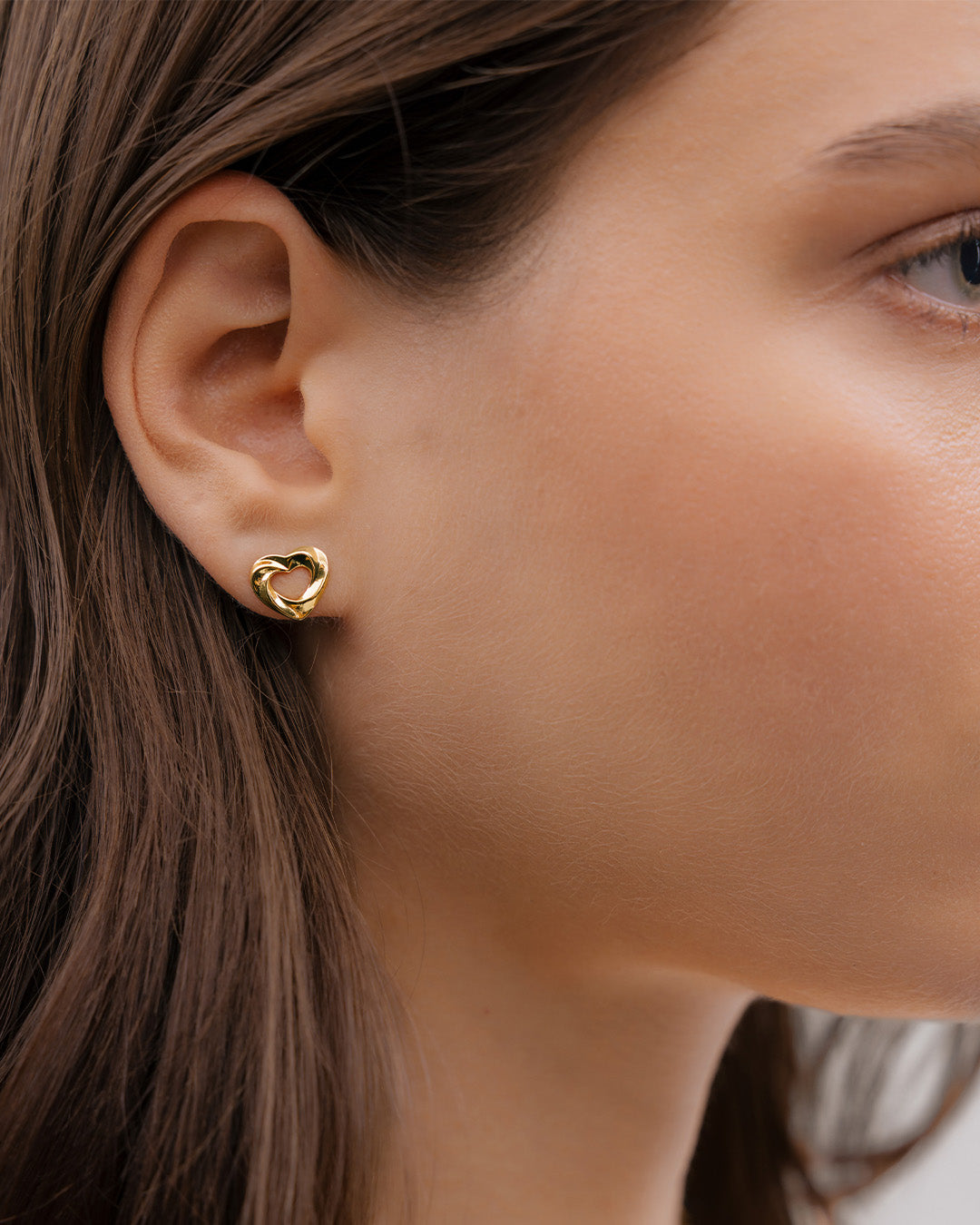 Aretes Corazón Doble Oro