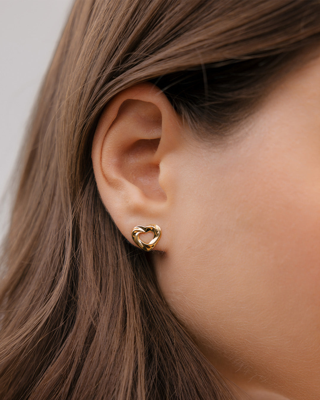 Aretes Corazón Doble Oro