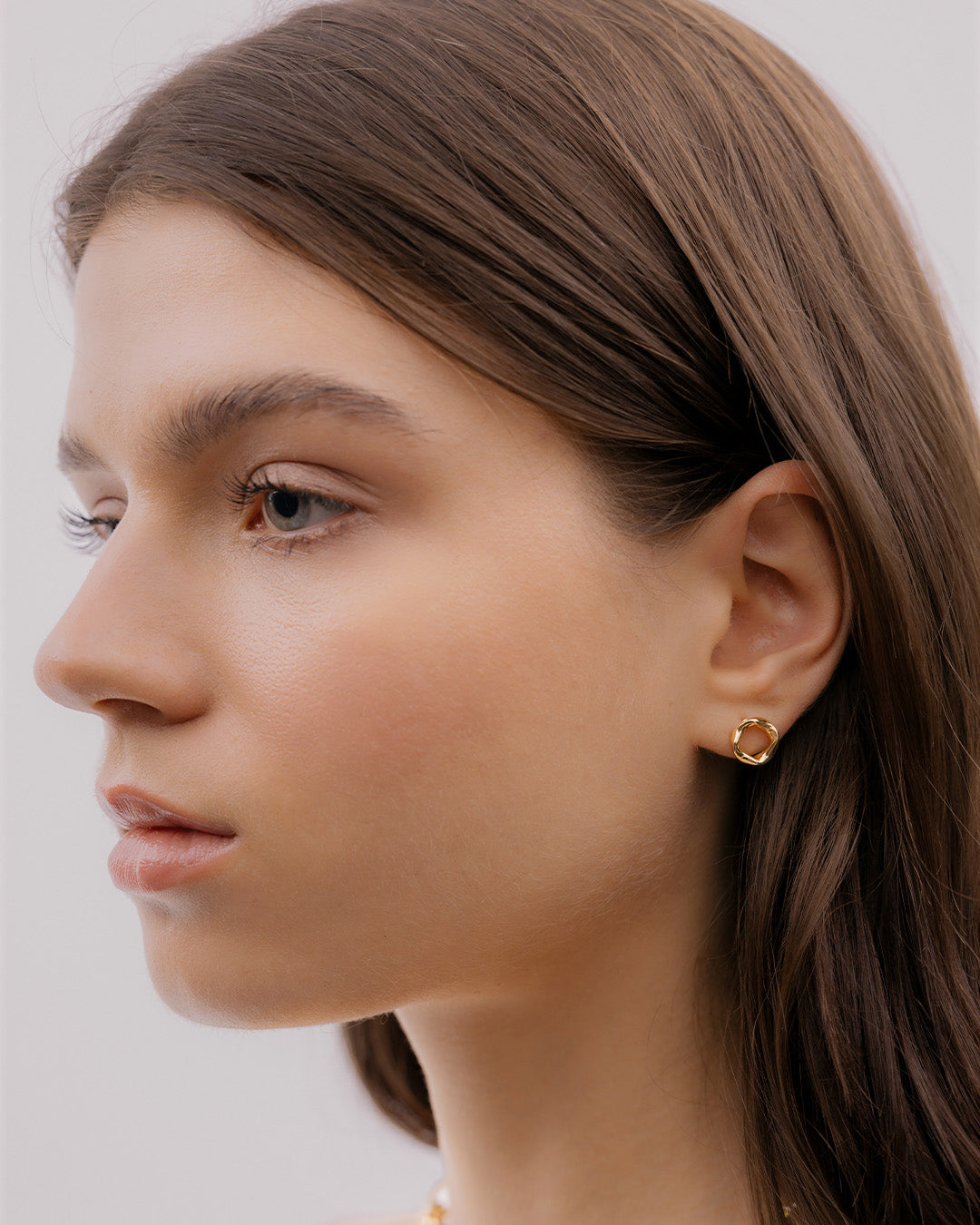 Aretes Circulo Irregular Oro