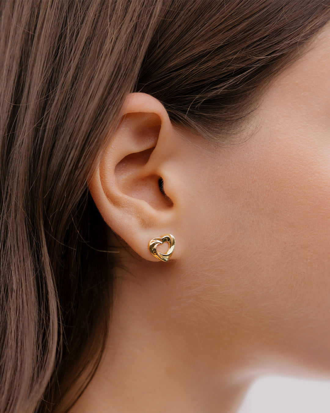 Aretes Corazón Doble Oro