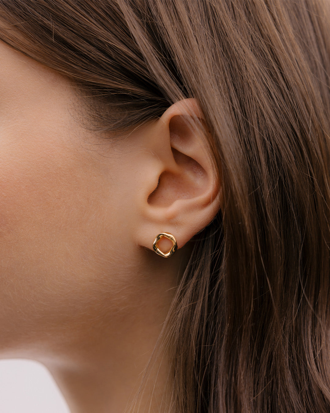 Aretes Circulo Irregular Oro