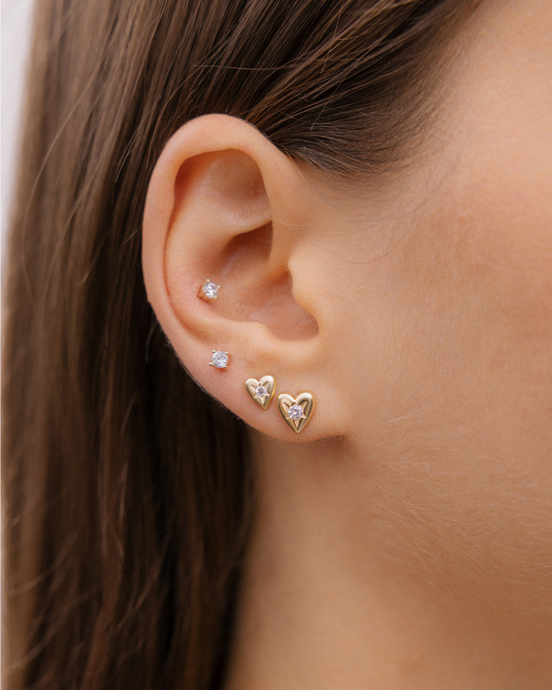 Set X3 Aretes Mini Corazón