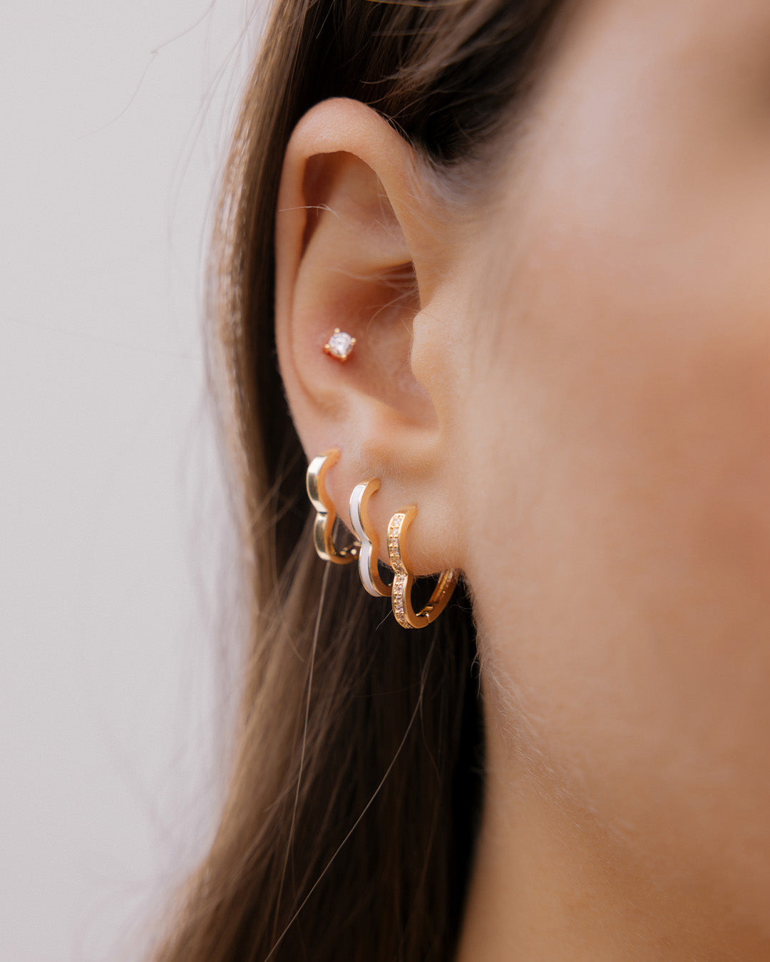 Set X3 Candongas Corazón Liso Oro