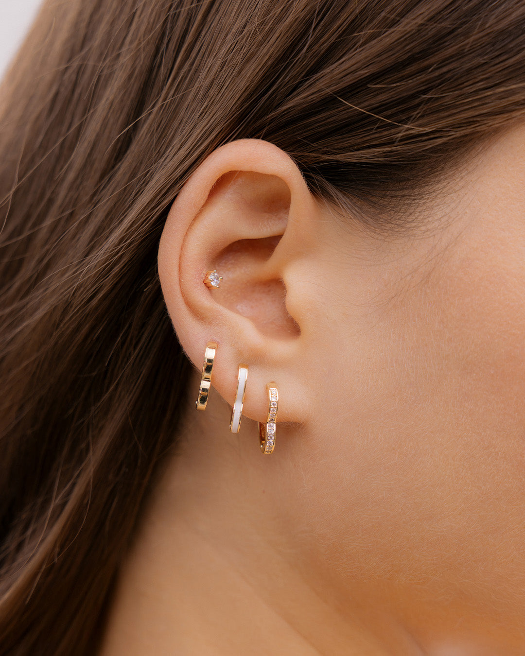 Set X3 Candongas Corazón Liso Oro