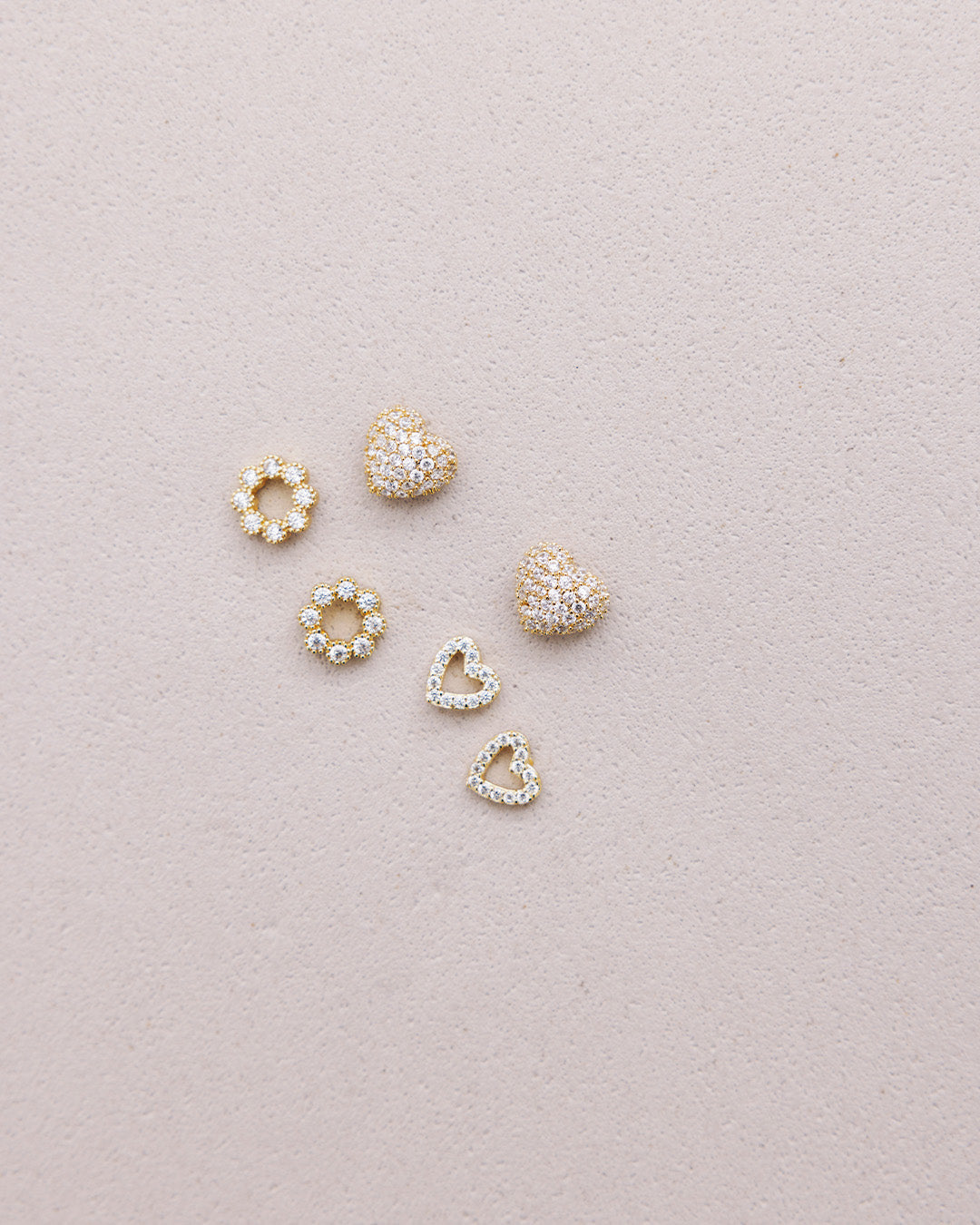 Aretes Mini Corazón Cristales