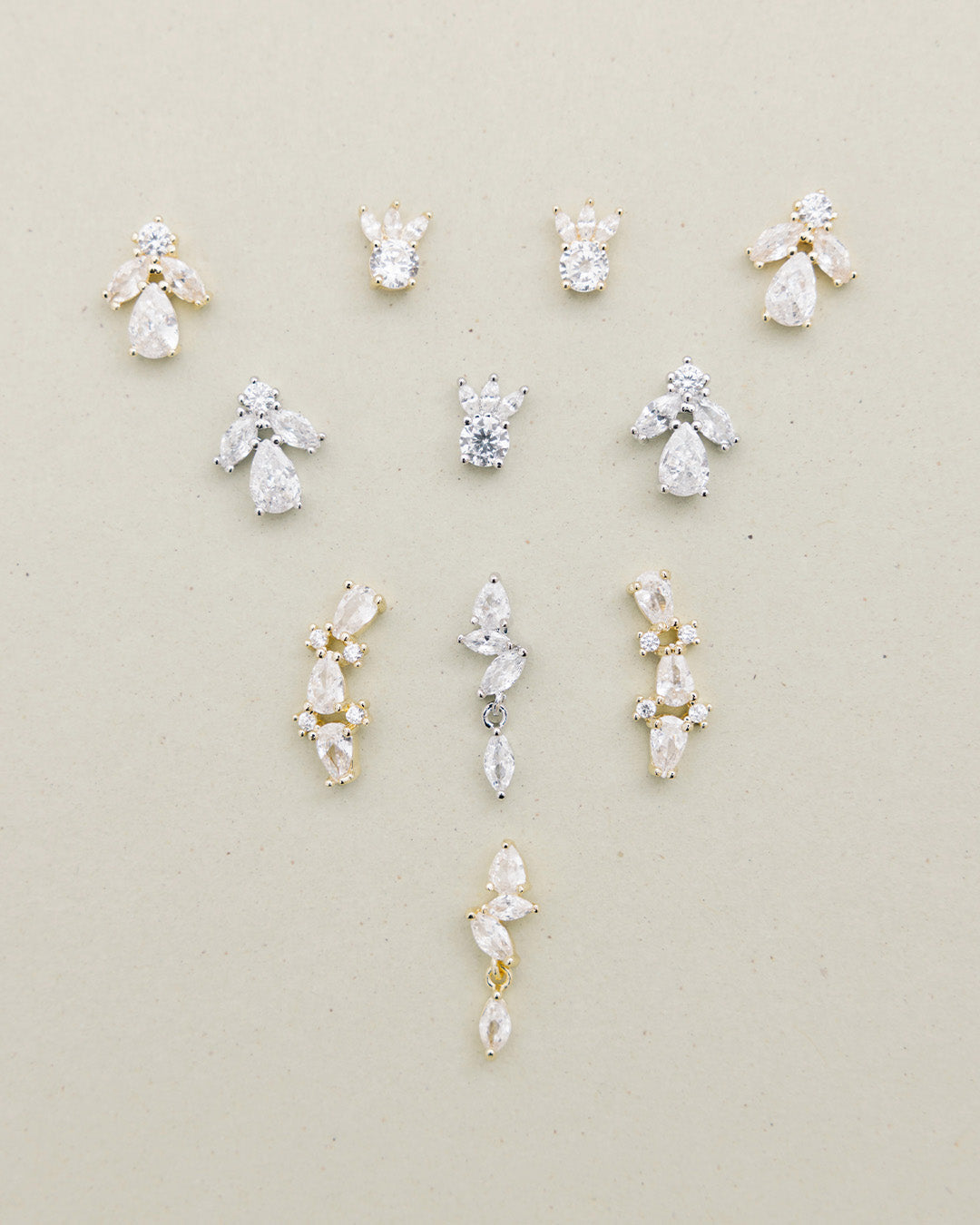 Aretes Flor Cristales