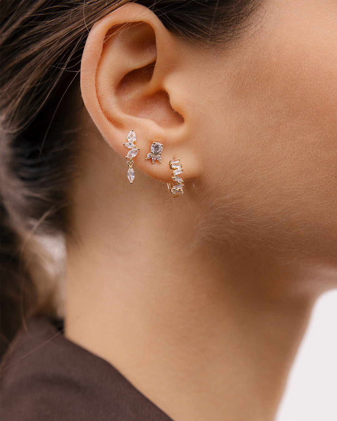 Aretes Mini Corona Cristal