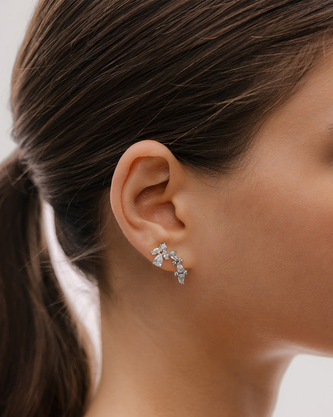 Aretes Flor Cristales