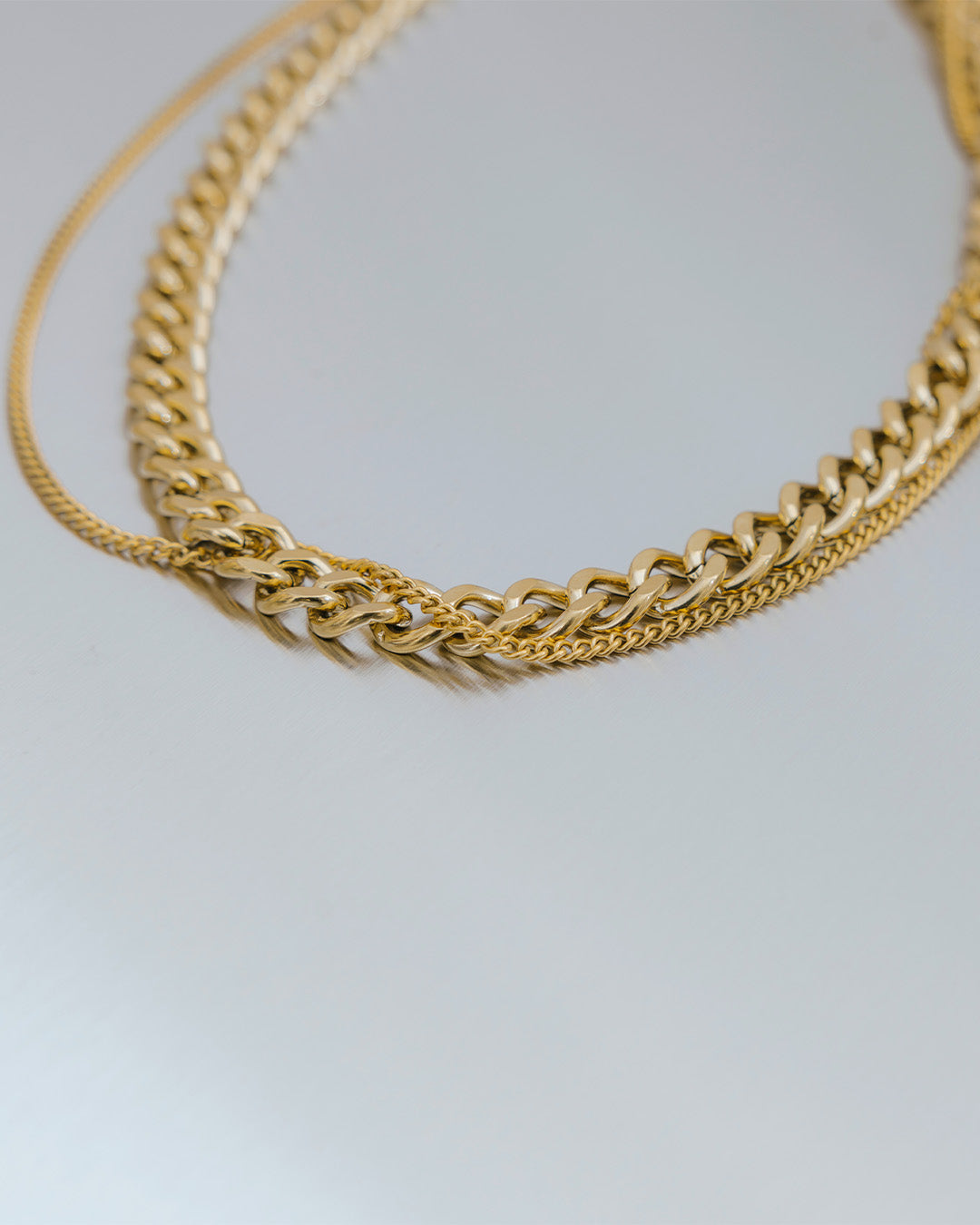 Collar Doble Cadena Eslabones - Acero Inoxidable