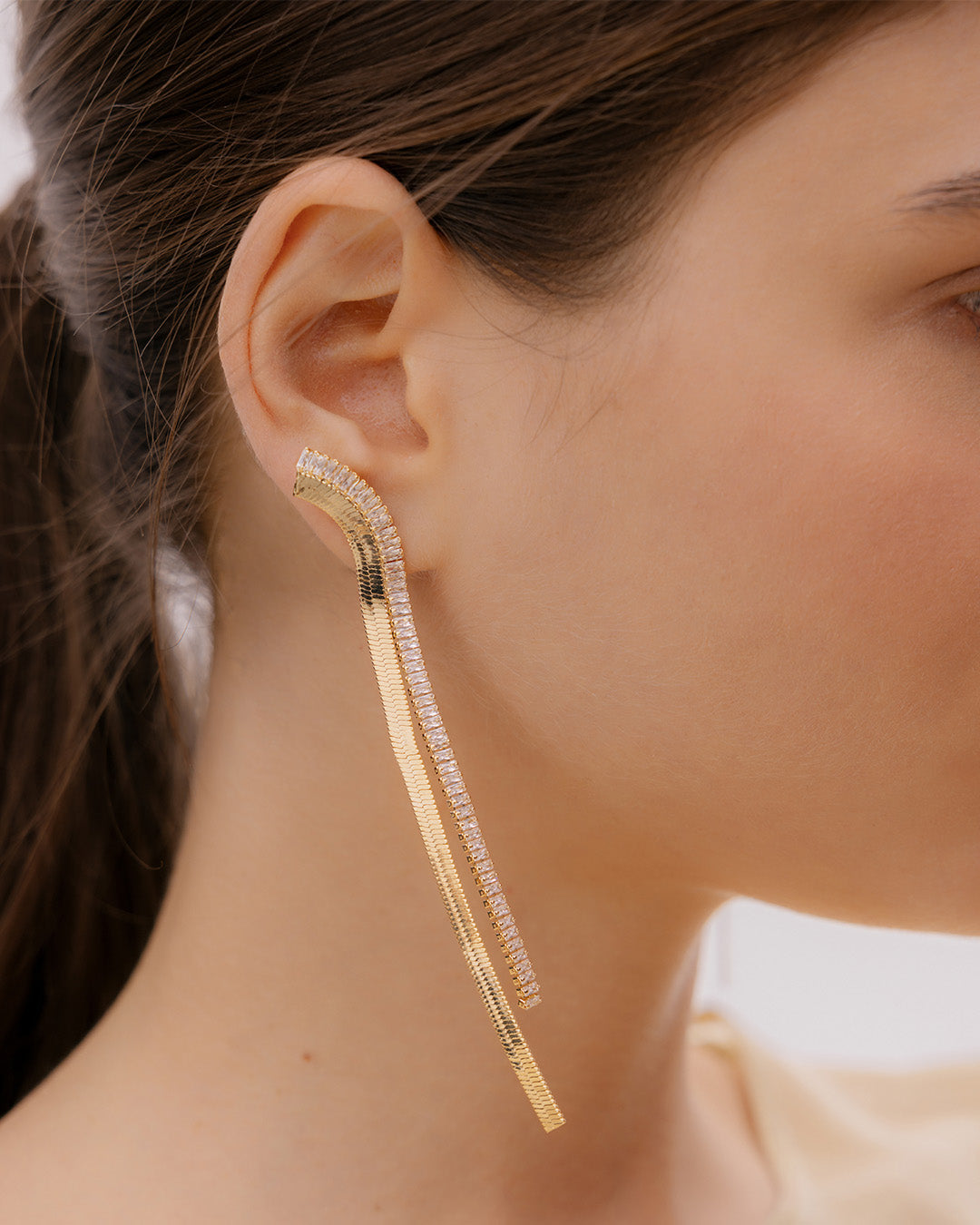 Aretes Maxi Cristales Oro