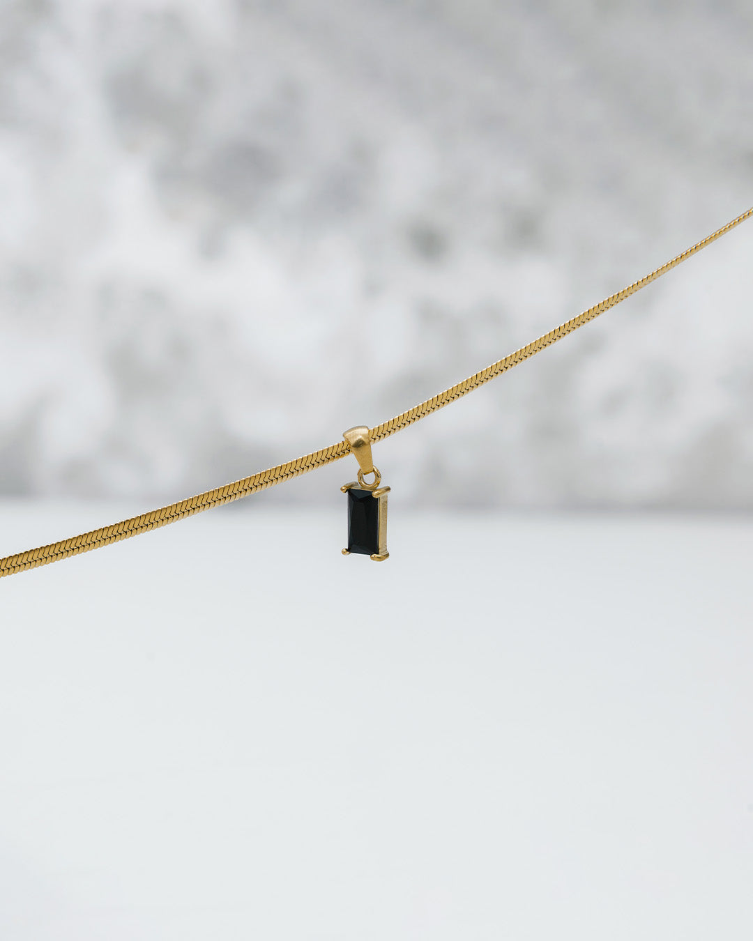 Collar Dije Piedra Obsidiana - Acero Inoxidable