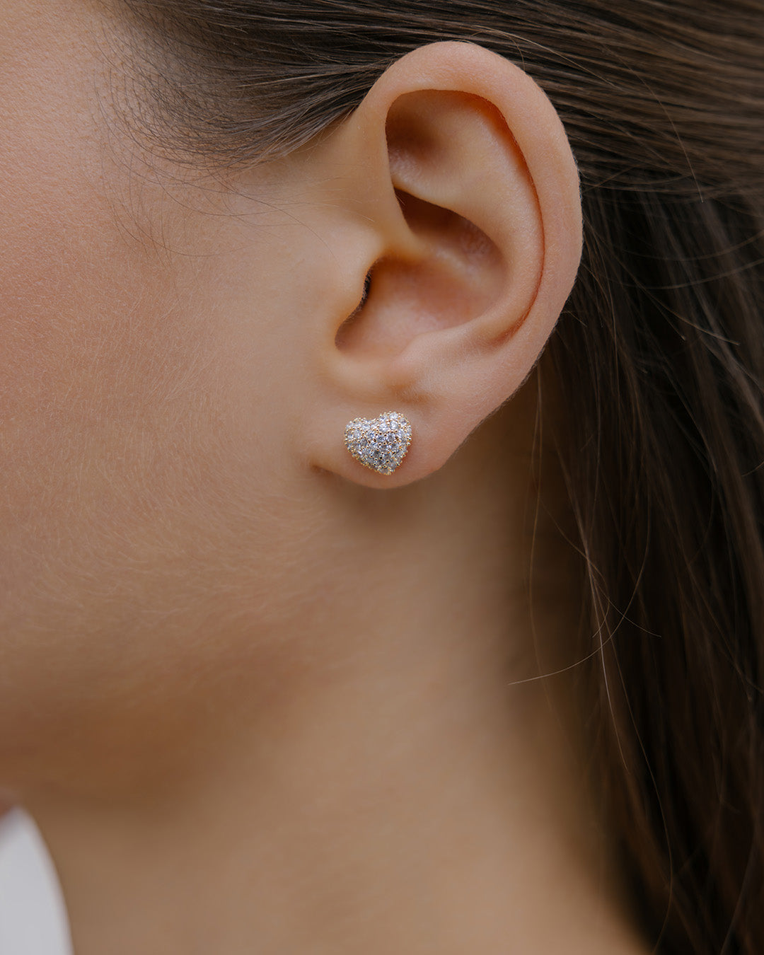 Aretes Corazón Pavé