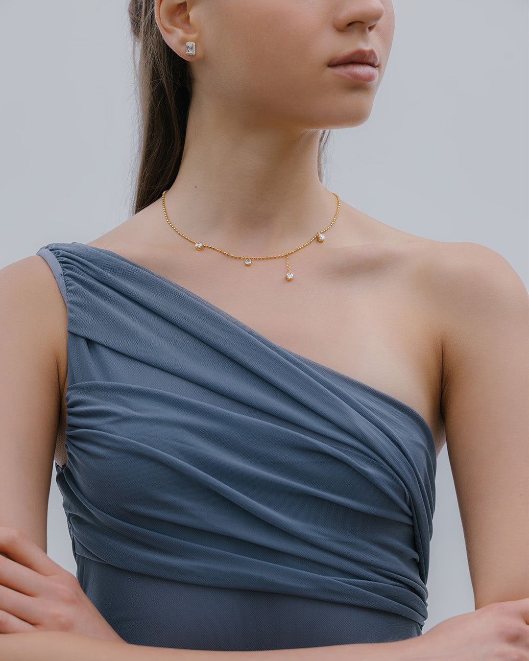 Collar 4 Cristales - Acero Inoxidable