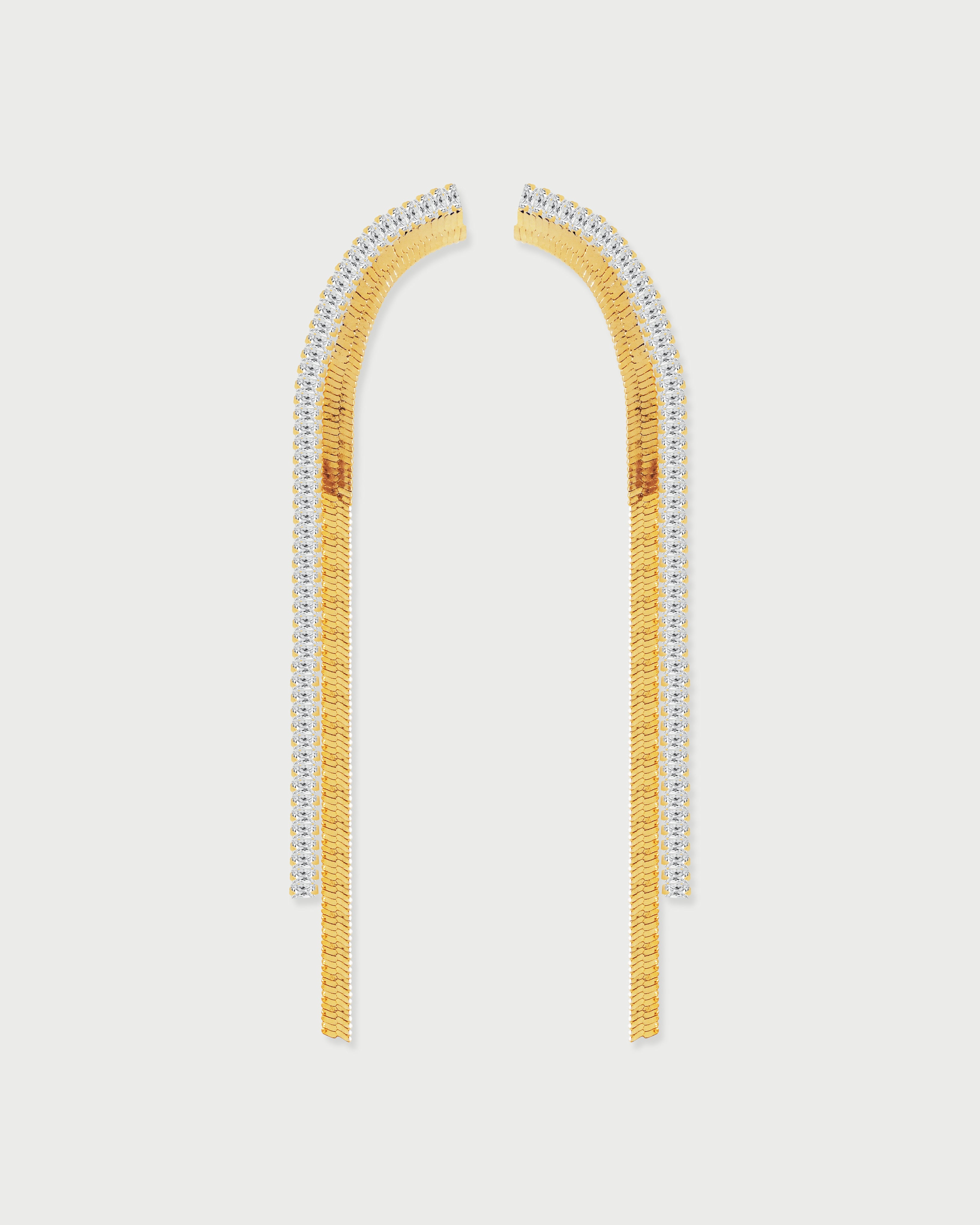 Aretes Maxi Cristales Oro