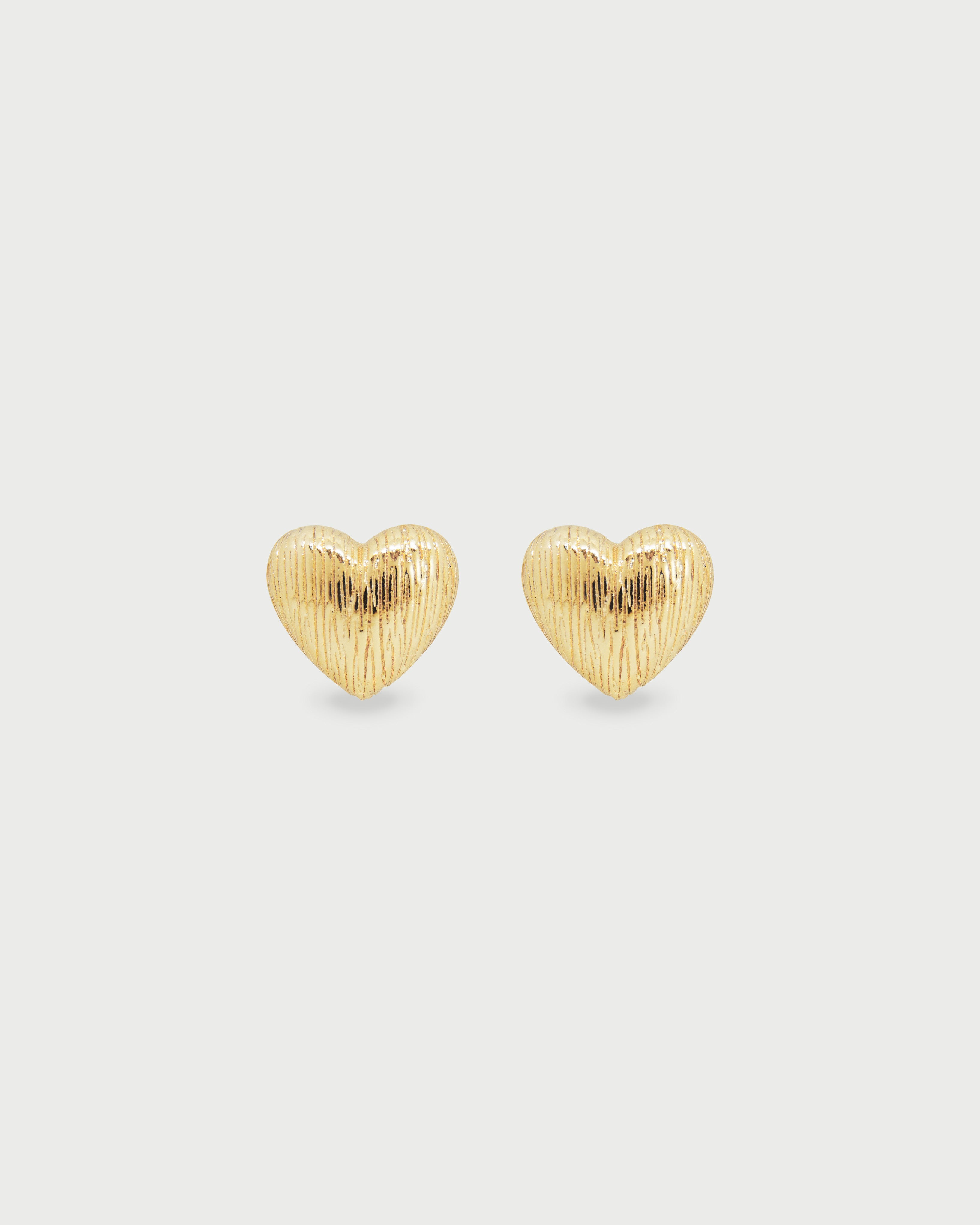 Aretes Corazón Textura Oro