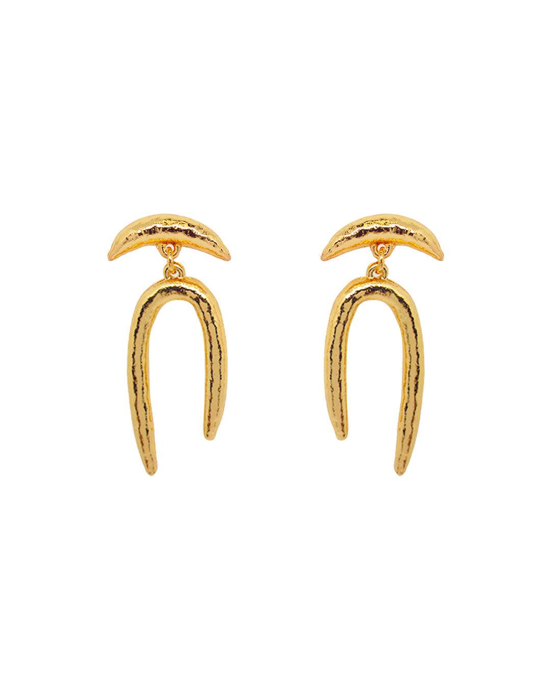 Aretes Aimara zamak con baño de oro 24k y plata.