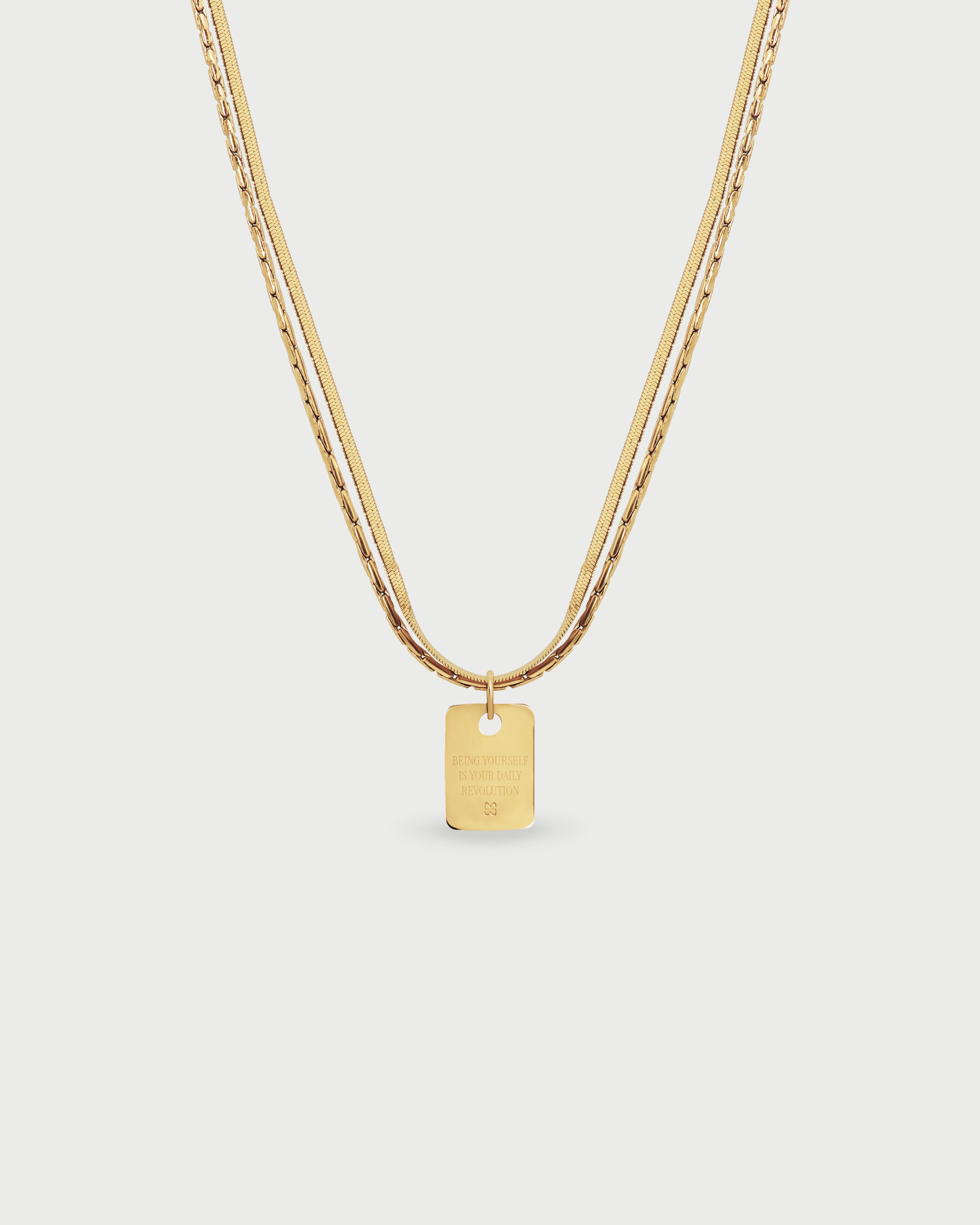 Collar Doble Entrelazado - Acero Inoxidable