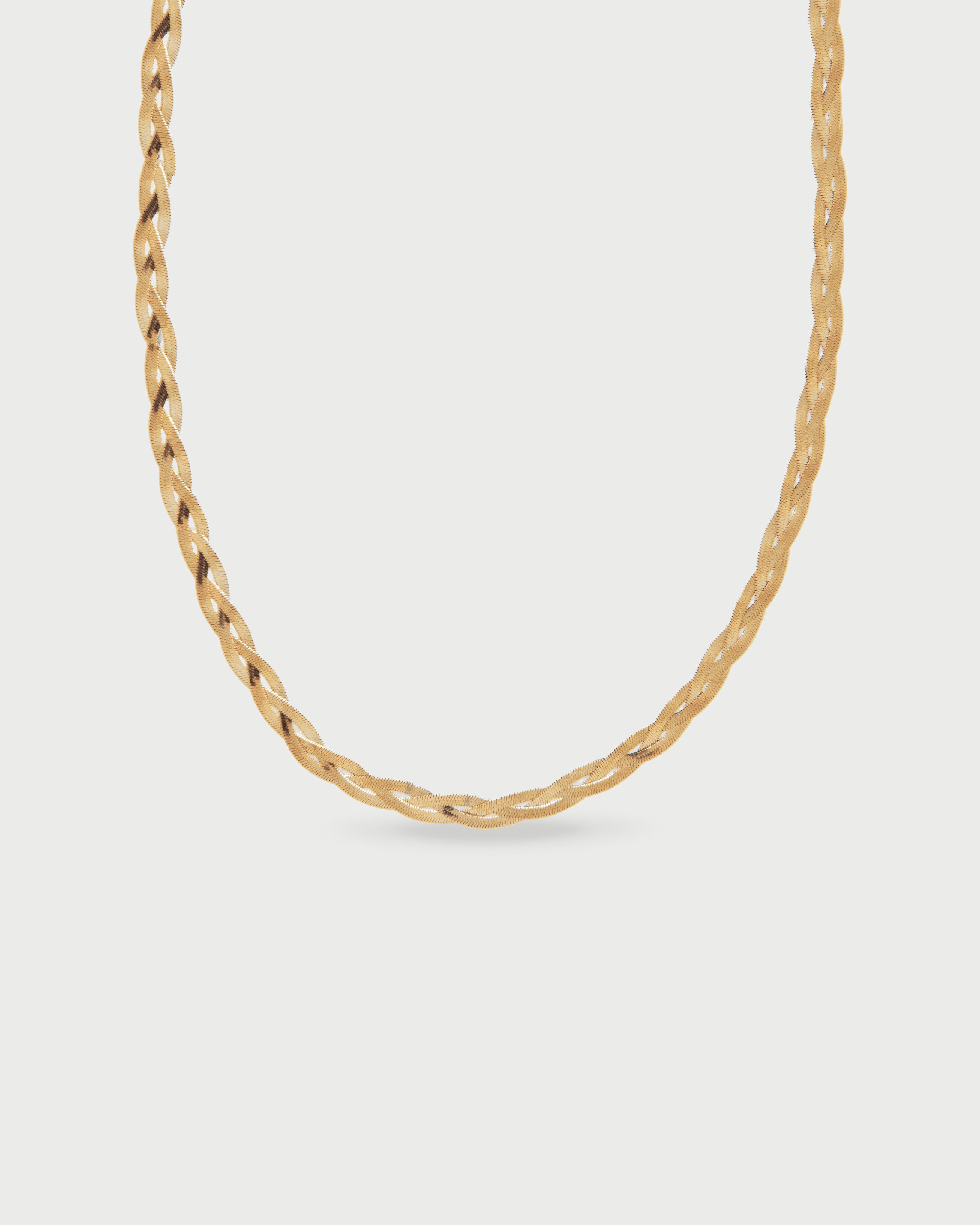 Collar Trenzado Oro - Acero Inoxidable