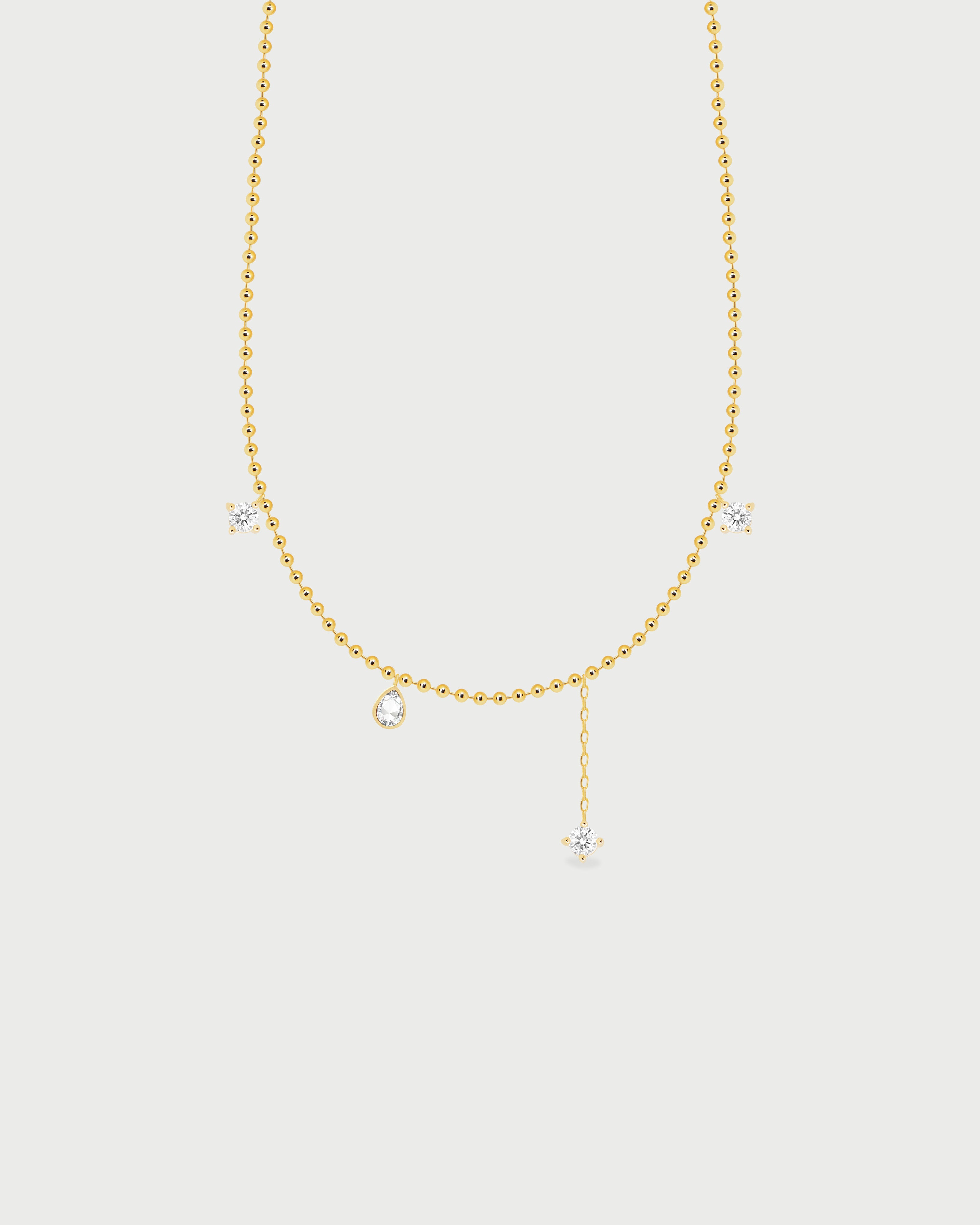 Collar 4 Cristales - Acero Inoxidable