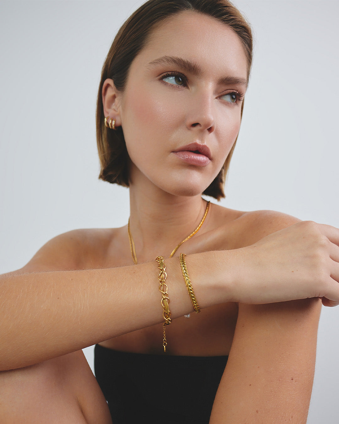 Pulsera Entrelazada Oro - Acero Inoxidable