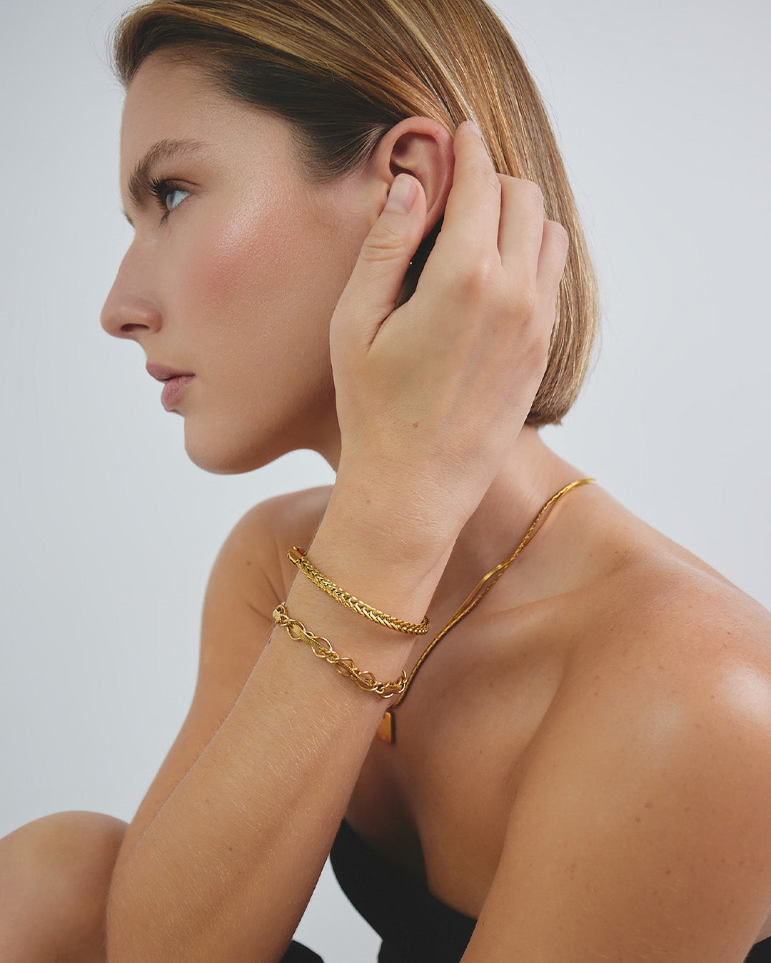 Pulsera Entrelazada Oro - Acero Inoxidable