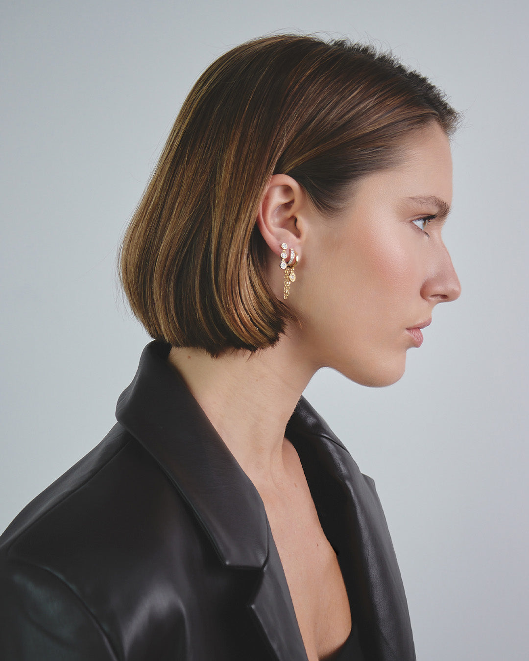 Set de Aretes Solitarios Cristales