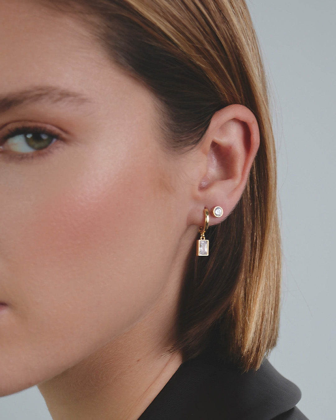 Set de Aretes Solitarios Cristales