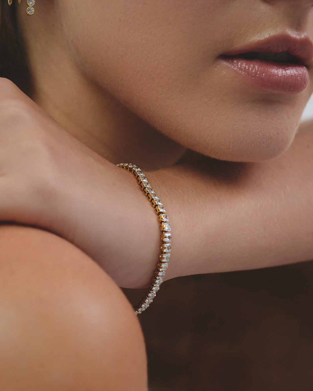 Pulsera Tennis Cristales - Acero Inoxidable