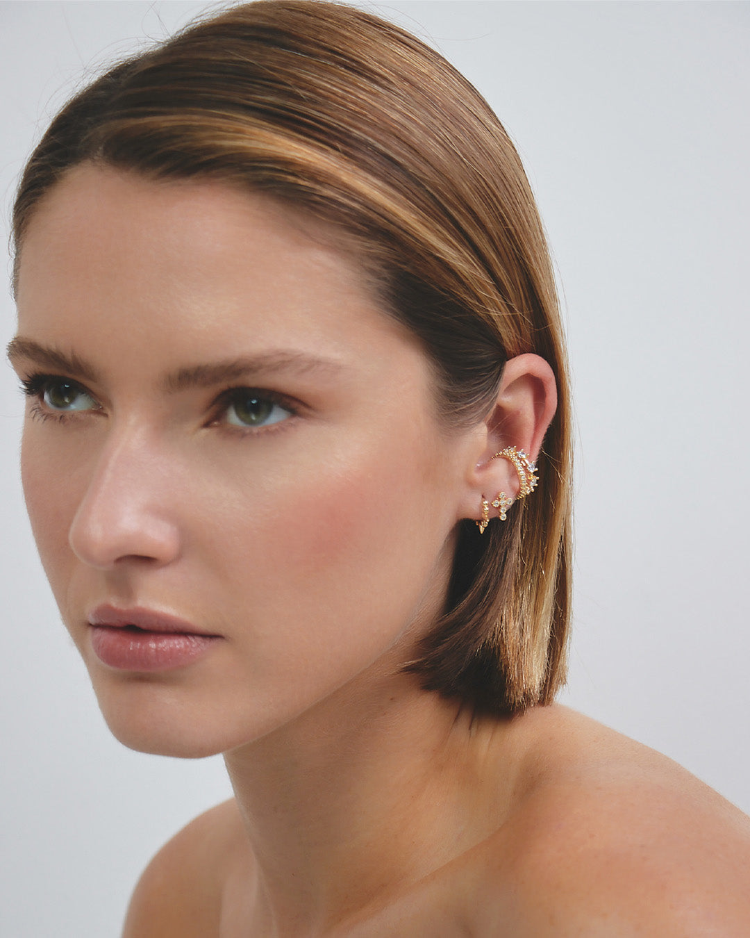 Earcuff Cristales Oro
