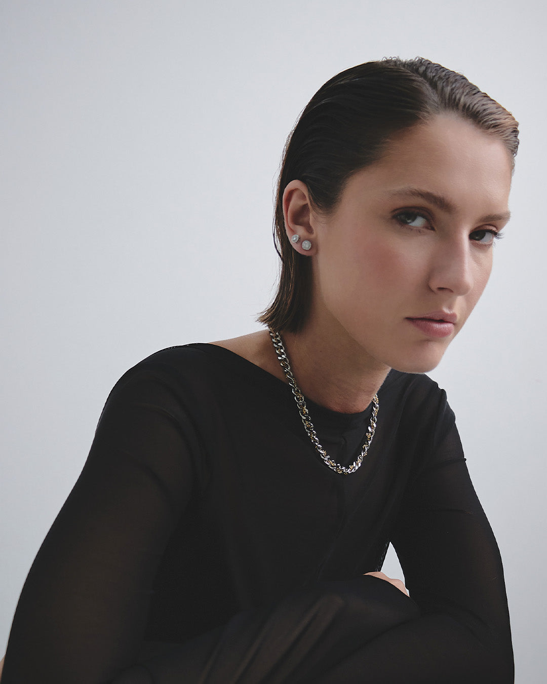 Collar Entrelazado Oro Y Plata - Acero Inoxidable