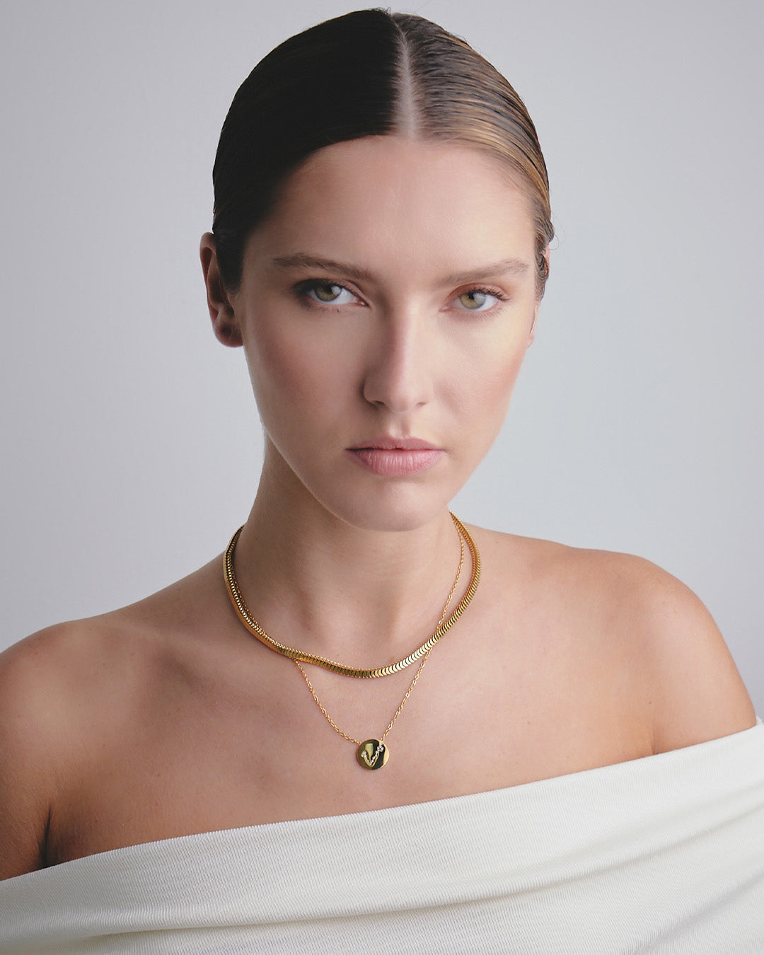 Collar Curve Oro Acero Inoxidable