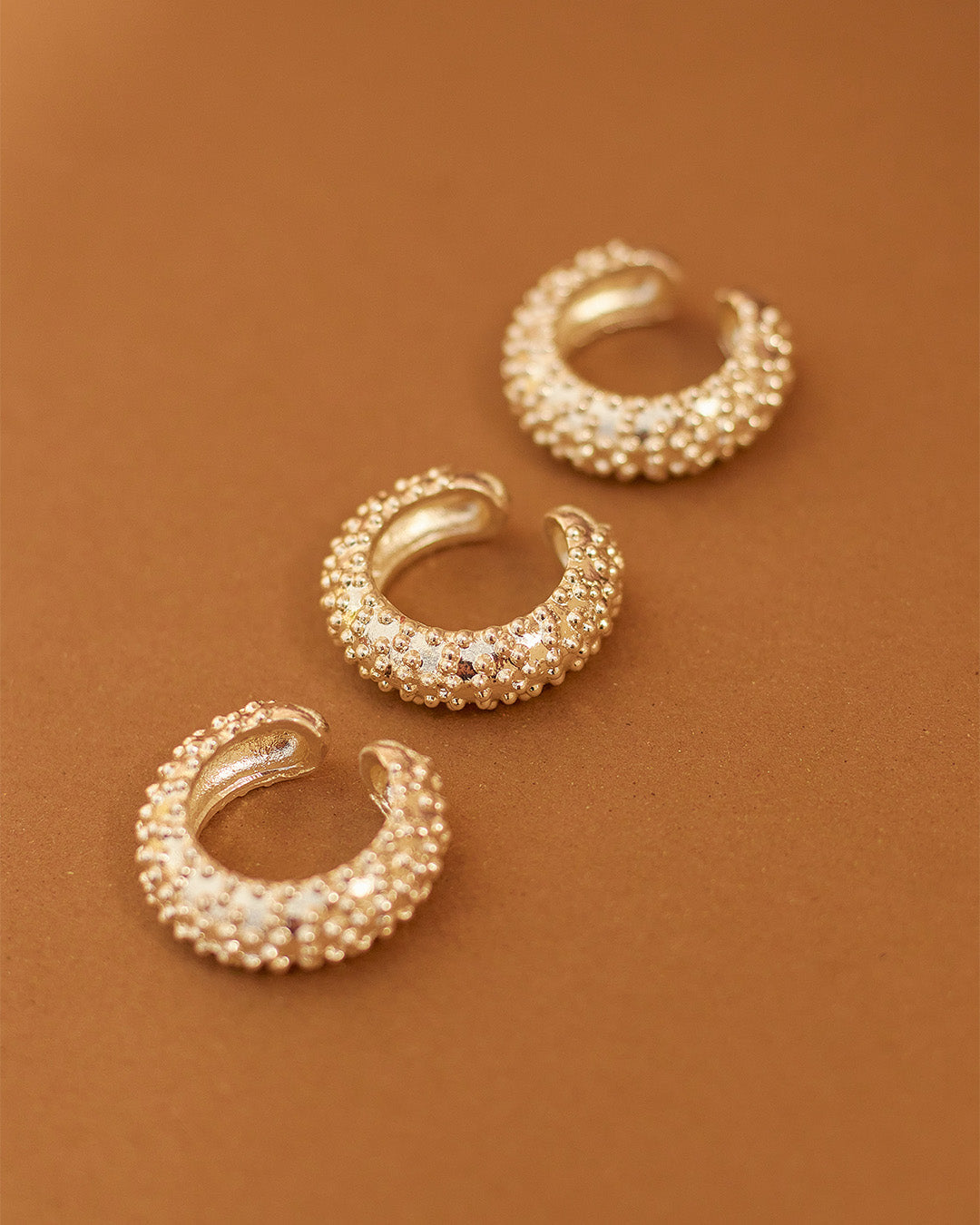 3 earcuff Sole bañados en oro