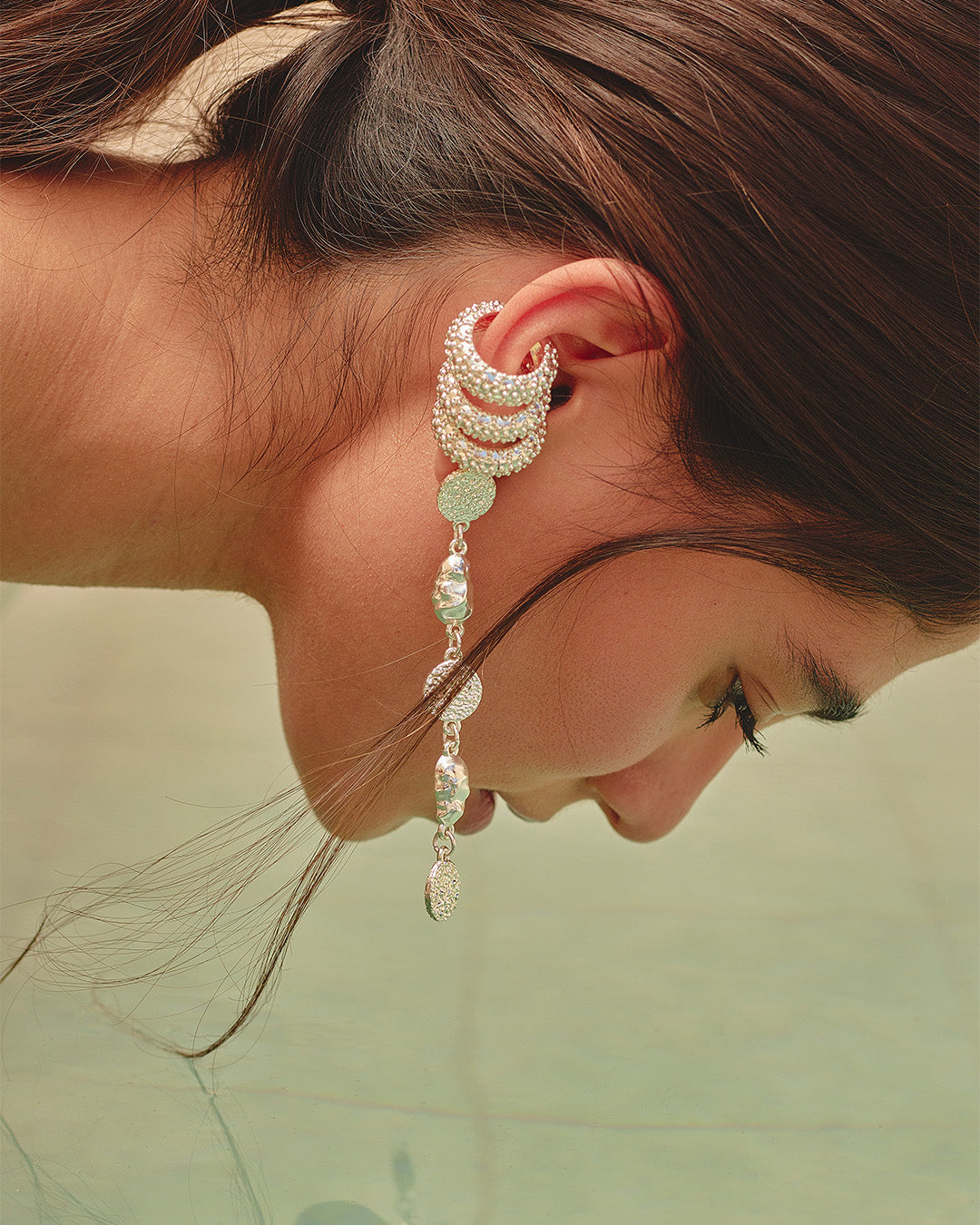 3 earcuff Sole bañados en plata