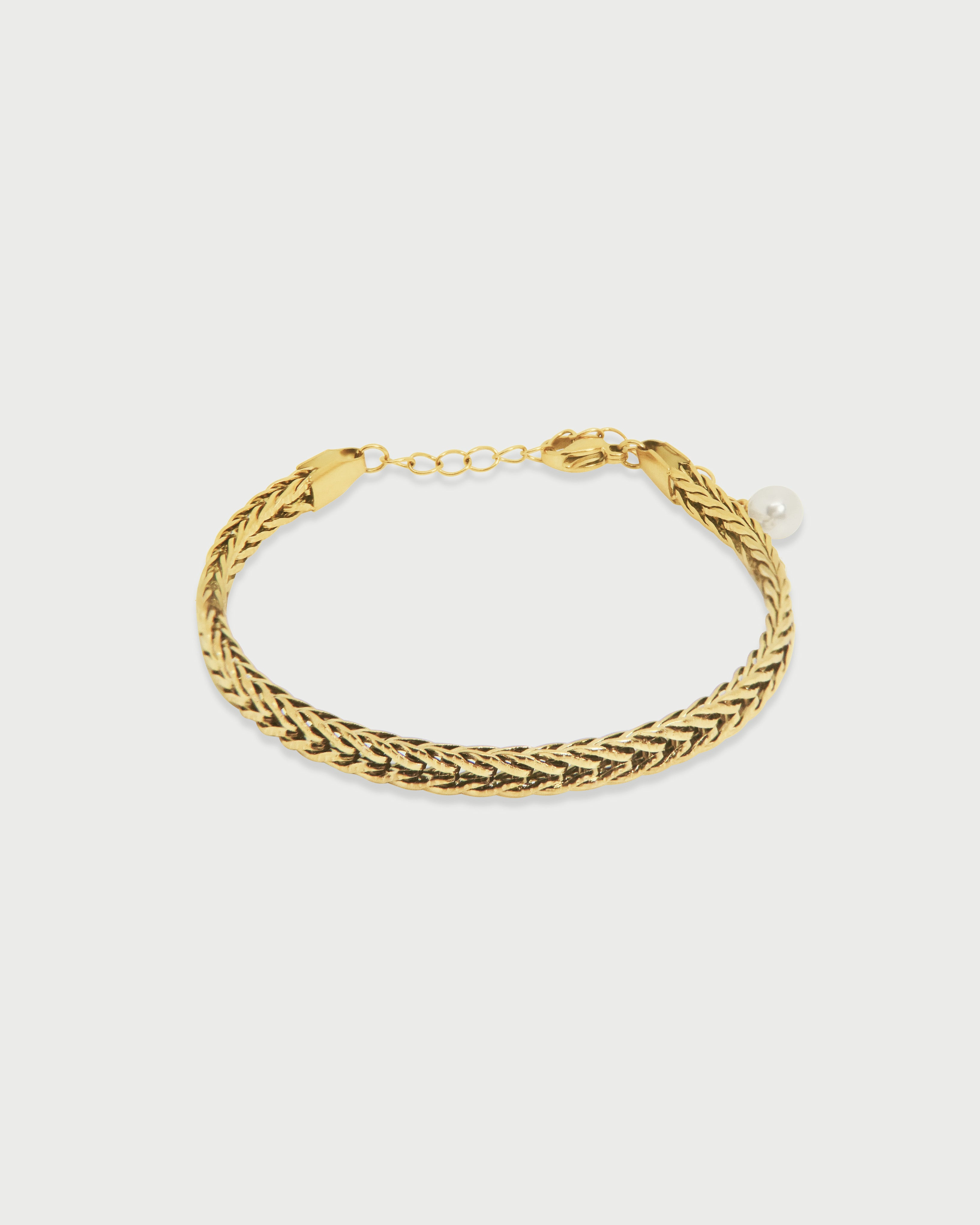 Pulsera Trenzada Oro - Acero Inoxidable